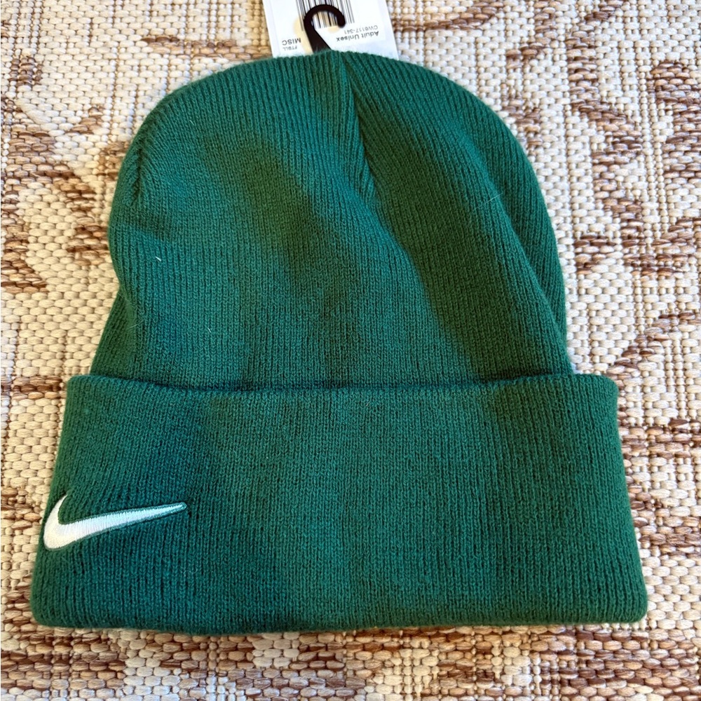 Nike Forest Green Beanie with White Swoosh